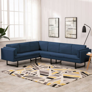NNEVL Corner Sofa Blue Fabric