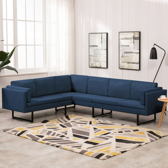 NNEVL Corner Sofa Blue Fabric