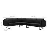 NNEVL Corner Sofa Black Fabric