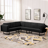 NNEVL Corner Sofa Black Fabric