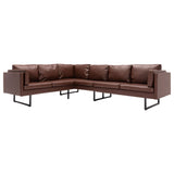 NNEVL Corner Sofa Faux Leather Brown