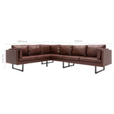 NNEVL Corner Sofa Faux Leather Brown