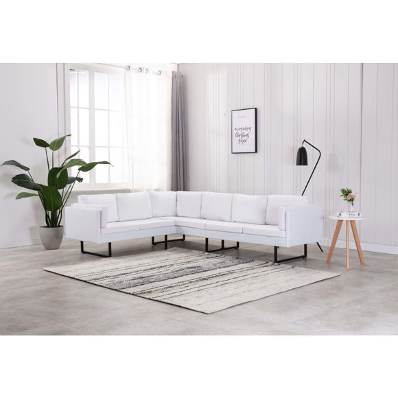 NNEVL Corner Sofa Faux Leather White