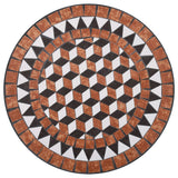 NNEVL 3 Piece Mosaic Bistro Set Ceramic Tile Terracotta