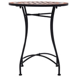 NNEVL 3 Piece Mosaic Bistro Set Ceramic Tile Terracotta