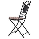 NNEVL 3 Piece Mosaic Bistro Set Ceramic Tile Terracotta