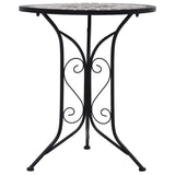 NNEVL 3 Piece Mosaic Bistro Set Ceramic Tile Grey