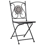 NNEVL 3 Piece Mosaic Bistro Set Ceramic Tile Grey