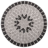 NNEVL 3 Piece Mosaic Bistro Set Ceramic Tile Grey