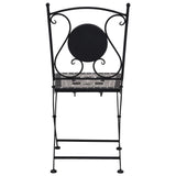 NNEVL 3 Piece Mosaic Bistro Set Ceramic Tile Grey