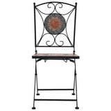 NNEVL 3 Piece Mosaic Bistro Set Ceramic Tile Orange/Grey