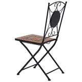 NNEVL 3 Piece Mosaic Bistro Set Ceramic Tile Orange/Grey