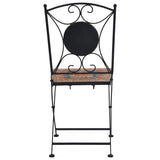 NNEVL 3 Piece Mosaic Bistro Set Ceramic Tile Orange/Grey