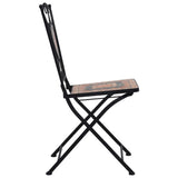 NNEVL 3 Piece Mosaic Bistro Set Ceramic Tile Orange/Grey