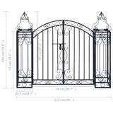 NNEVL Ornamental Garden Gate Wrought Iron 122x20.5x100 cm