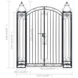 NNEVL Ornamental Garden Gate Wrought Iron 122x20.5x160 cm