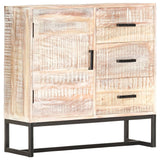 NNEVL Sideboard White 73x30x75 cm Solid Acacia Wood