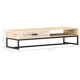 NNEVL Coffee Table White 117x50x30 cm Solid Acacia Wood