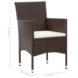 NNEVL 4 Piece Garden Lounge Set with Cushions Poly Rattan Brown