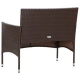 NNEVL 4 Piece Garden Lounge Set with Cushions Poly Rattan Brown