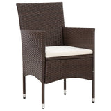 NNEVL 4 Piece Garden Lounge Set with Cushions Poly Rattan Brown