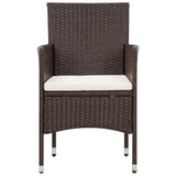 NNEVL 4 Piece Garden Lounge Set with Cushions Poly Rattan Brown