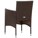 NNEVL 4 Piece Garden Lounge Set with Cushions Poly Rattan Brown