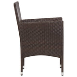 NNEVL 4 Piece Garden Lounge Set with Cushions Poly Rattan Brown
