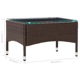 NNEVL 4 Piece Garden Lounge Set with Cushions Poly Rattan Brown