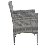 NNEVL 4 Piece Garden Lounge Set with Cushions Poly Rattan Grey