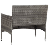 NNEVL 4 Piece Garden Lounge Set with Cushions Poly Rattan Grey