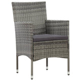 NNEVL 4 Piece Garden Lounge Set with Cushions Poly Rattan Grey