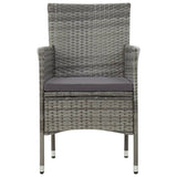NNEVL 4 Piece Garden Lounge Set with Cushions Poly Rattan Grey