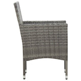 NNEVL 4 Piece Garden Lounge Set with Cushions Poly Rattan Grey