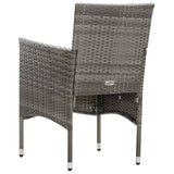 NNEVL 4 Piece Garden Lounge Set with Cushions Poly Rattan Grey