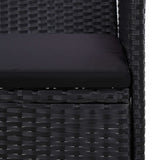 NNEVL 4 Piece Garden Lounge Set with Cushions Poly Rattan Black