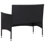 NNEVL 4 Piece Garden Lounge Set with Cushions Poly Rattan Black