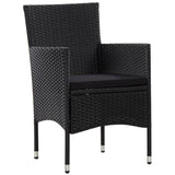 NNEVL 4 Piece Garden Lounge Set with Cushions Poly Rattan Black