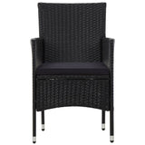NNEVL 4 Piece Garden Lounge Set with Cushions Poly Rattan Black