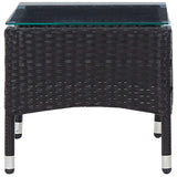 NNEVL 4 Piece Garden Lounge Set with Cushions Poly Rattan Black