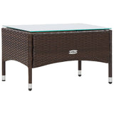 NNEVL 4 Piece Garden Lounge Set With Cushions Poly Rattan Brown