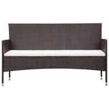 NNEVL 4 Piece Garden Lounge Set With Cushions Poly Rattan Brown