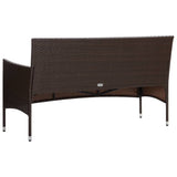 NNEVL 4 Piece Garden Lounge Set With Cushions Poly Rattan Brown