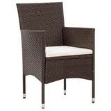 NNEVL 4 Piece Garden Lounge Set With Cushions Poly Rattan Brown