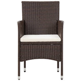 NNEVL 4 Piece Garden Lounge Set With Cushions Poly Rattan Brown