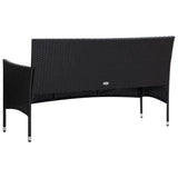 NNEVL 4 Piece Garden Lounge Set With Cushions Poly Rattan Black