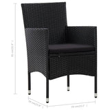 NNEVL 4 Piece Garden Lounge Set With Cushions Poly Rattan Black