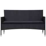 NNEVL 4 Piece Garden Lounge Set With Cushions Poly Rattan Black