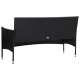 NNEVL 4 Piece Garden Lounge Set With Cushions Poly Rattan Black