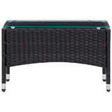 NNEVL 4 Piece Garden Lounge Set With Cushions Poly Rattan Black